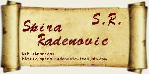 Spira Radenović vizit kartica